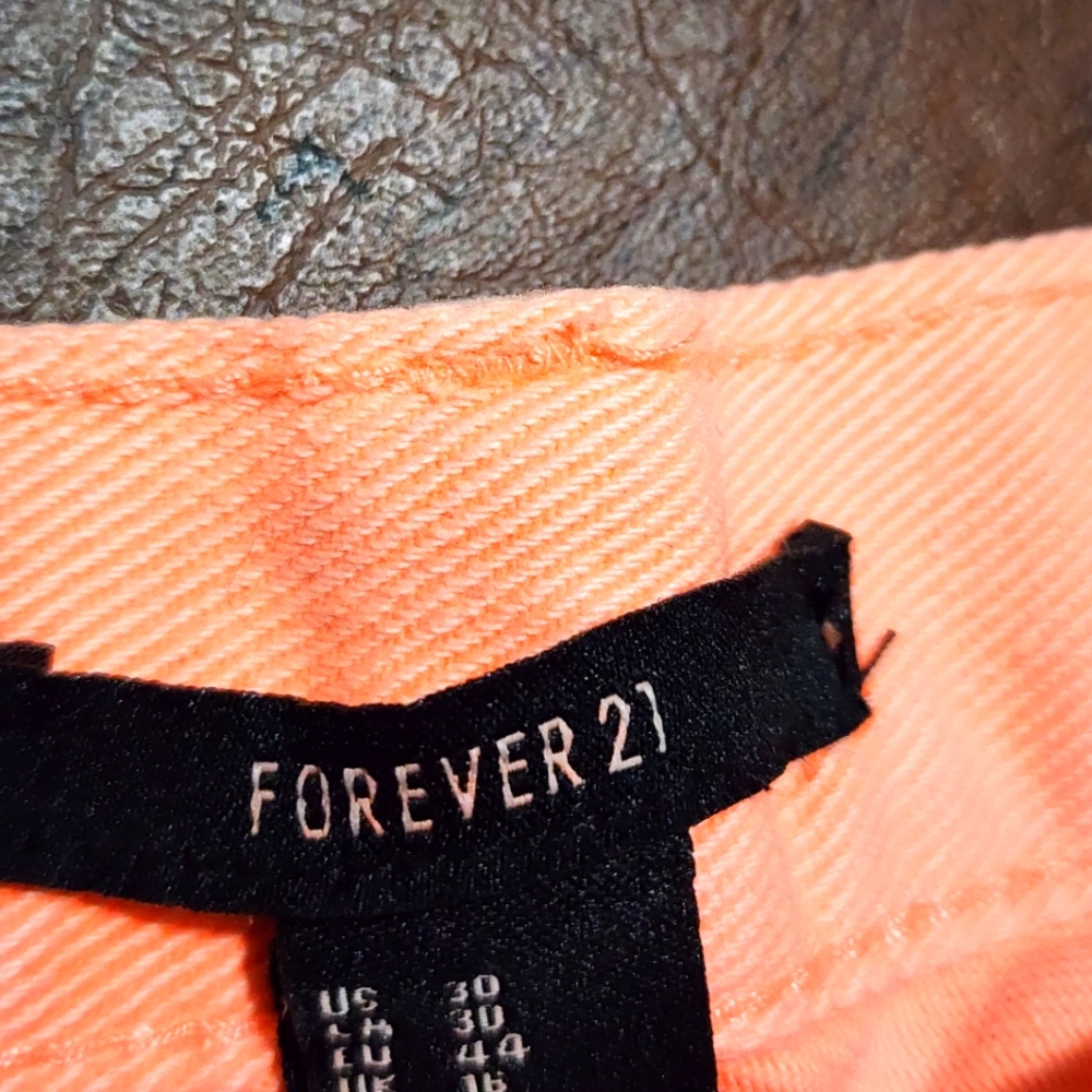 Studded Peach / Salmon Women's Jeans Shorts - Picture 5 of 7